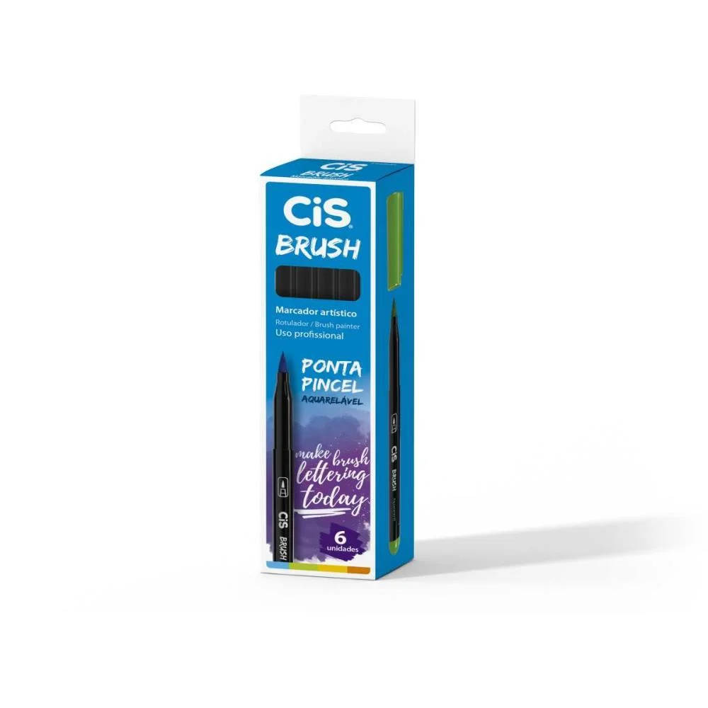 Marcador Artistico Cis Brush N.01 Preta Sertic (Cx.c/06)