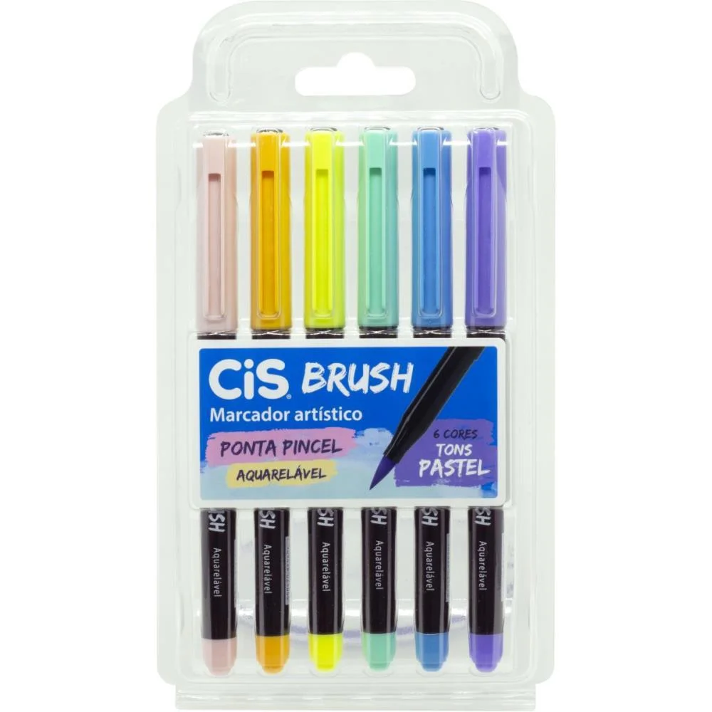 Marcador Artistico Cis Brush 6 Tons Pastel Sertic (Estojo)