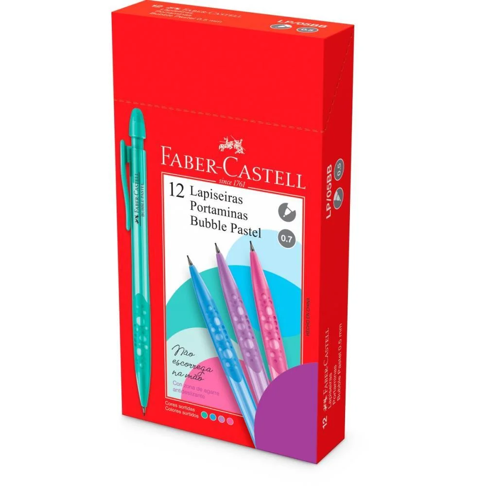 Lapiseira 0.7Mm Bubble Pastel Mix Faber-Castell (Cx.c/12)