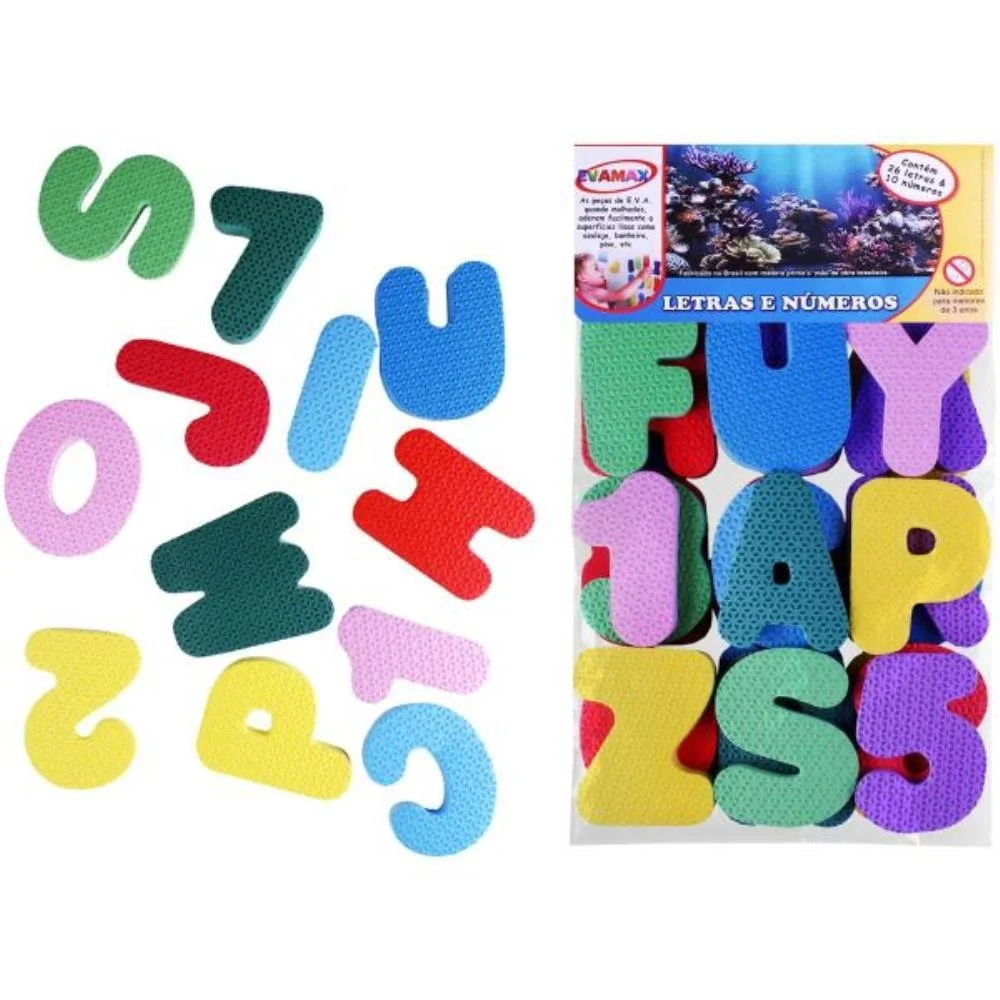 Material Didatico Eva Letras E Numeros 36Pcs Evamax