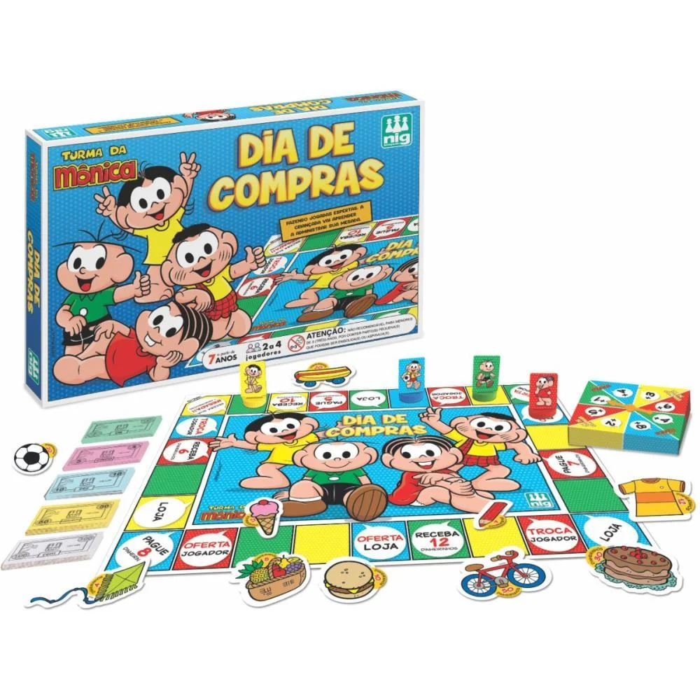 Jogo De Tabuleiro T. Da Monica Dia De Compras Nig Brinquedos
