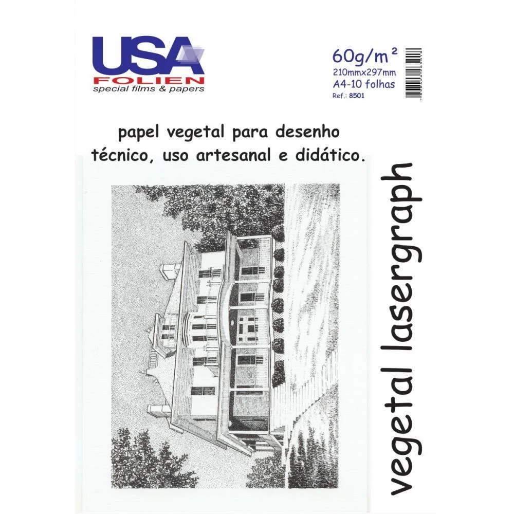 Papel Vegetal A4 60G. 210X297Mm. Usa Folien (Pct.c/10)