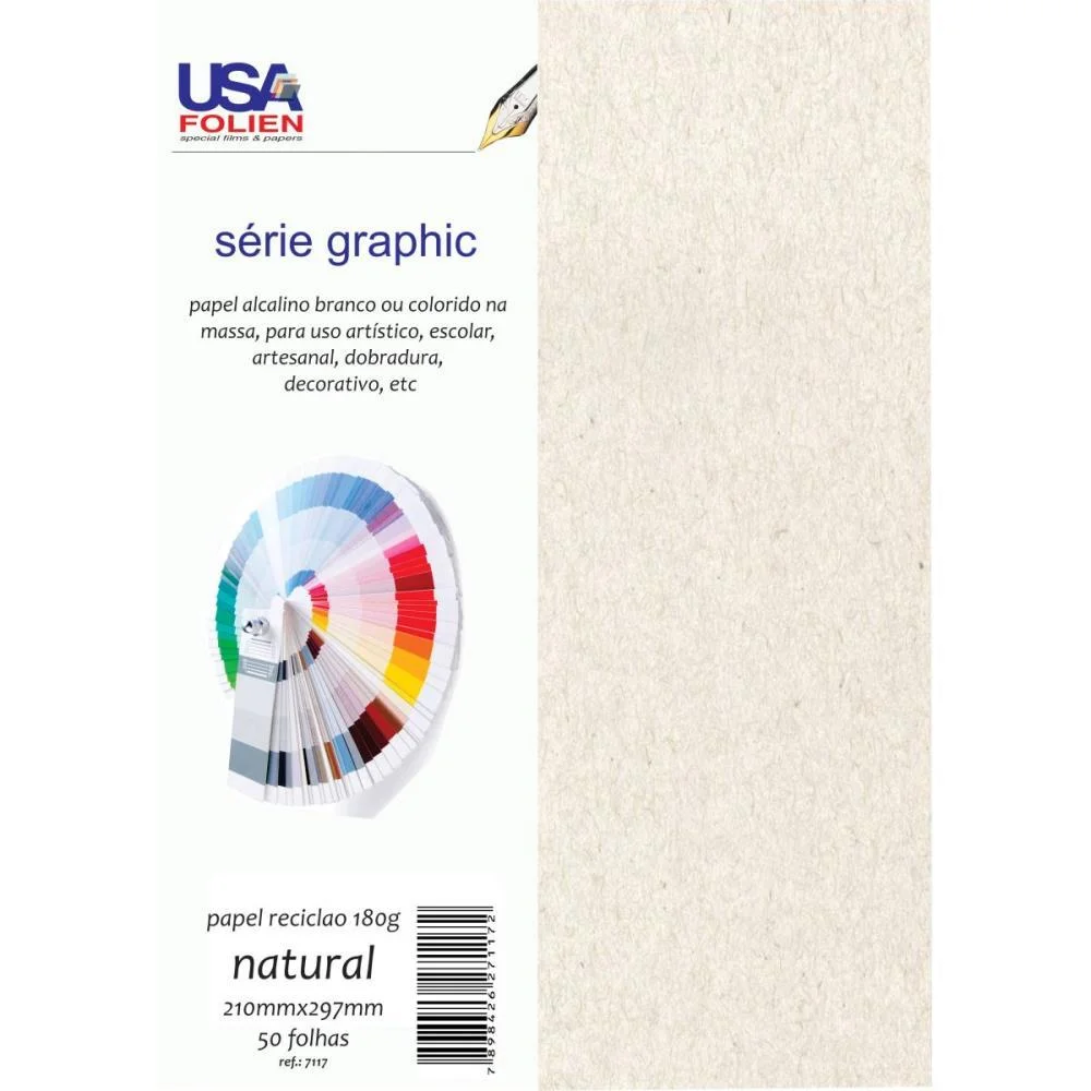 Papel Para Impressao A4 Reciclado Natural 180G. Usa Folien Com 50 Unidades