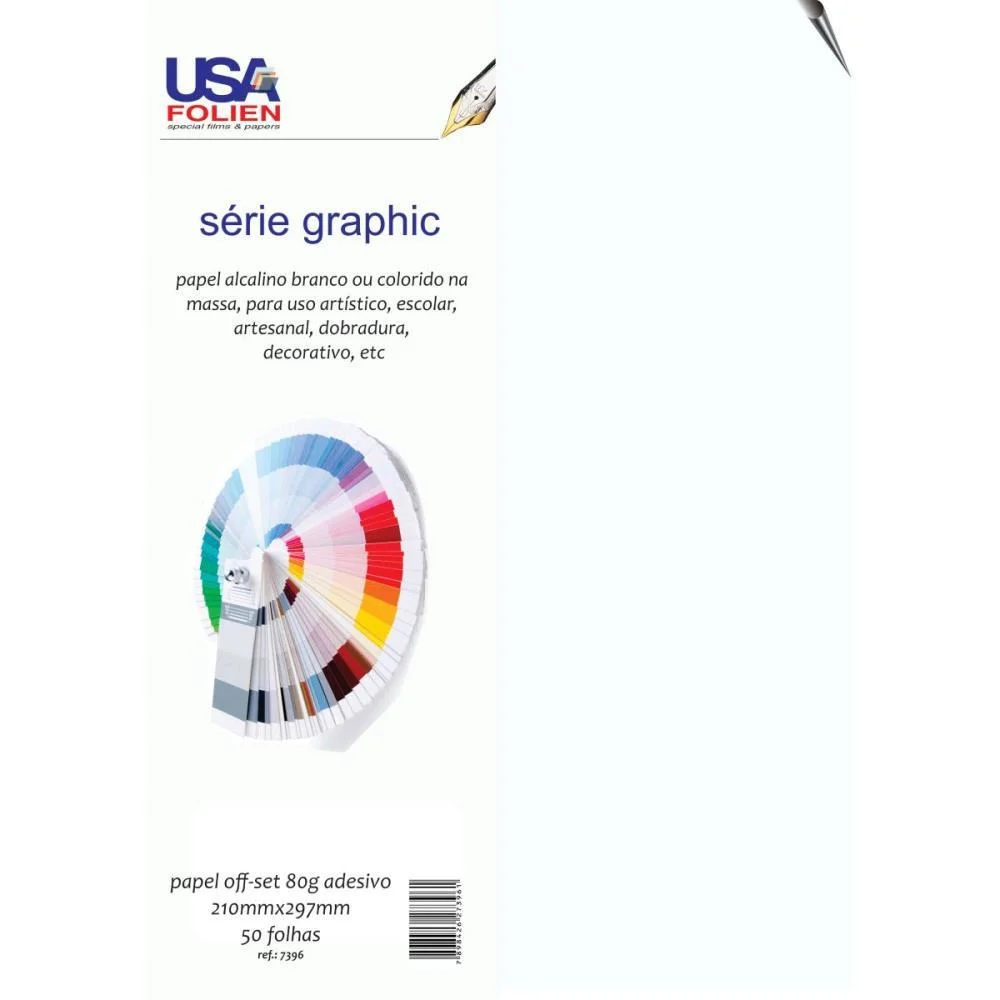 Papel Para Impressao A4 Offset Adesivo Branco 80G. Usa Folien Com 50 Unidades