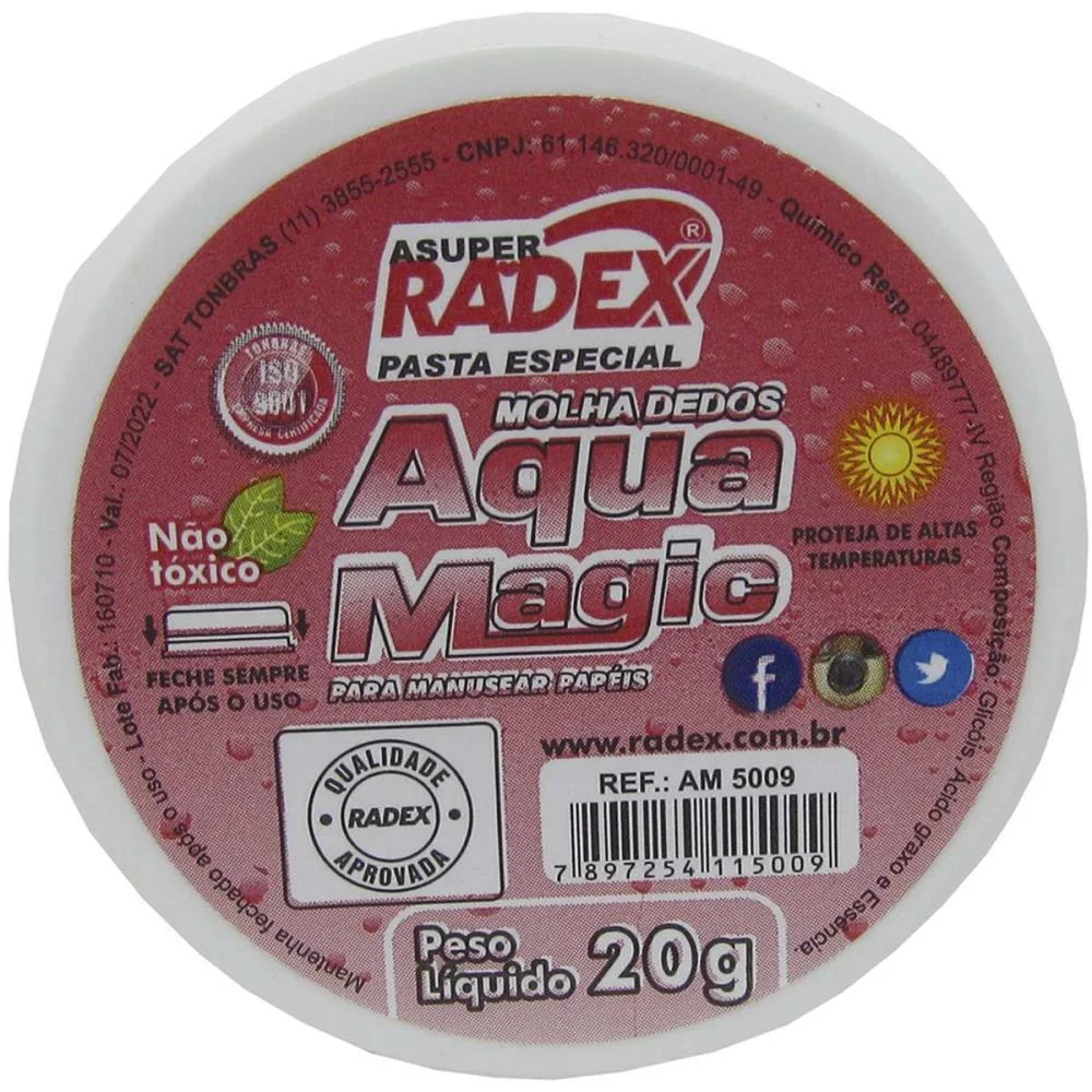 Umedecedor De Dedo Asuper Aqua Magic 20G. Radex (Cx.c/12)