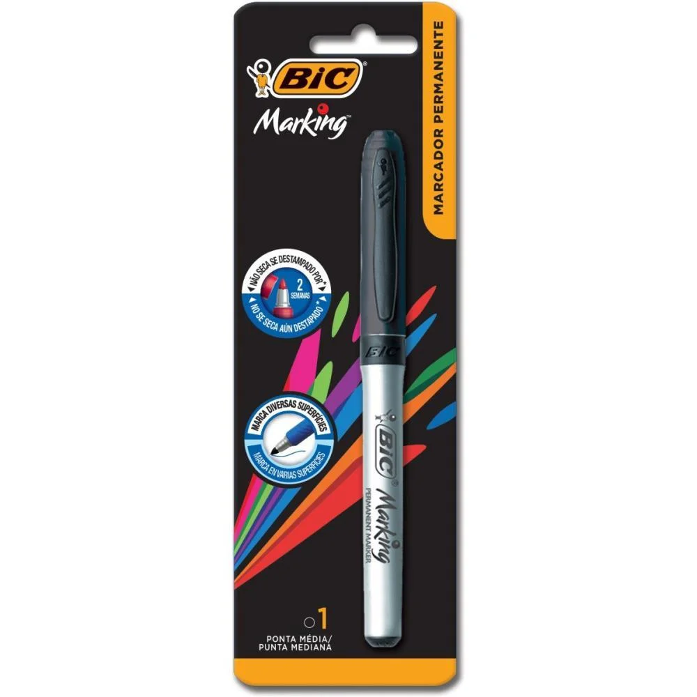 Pincel Marcador Permanente Marking 1.1Mm Preto Bic (Bl.c/01)