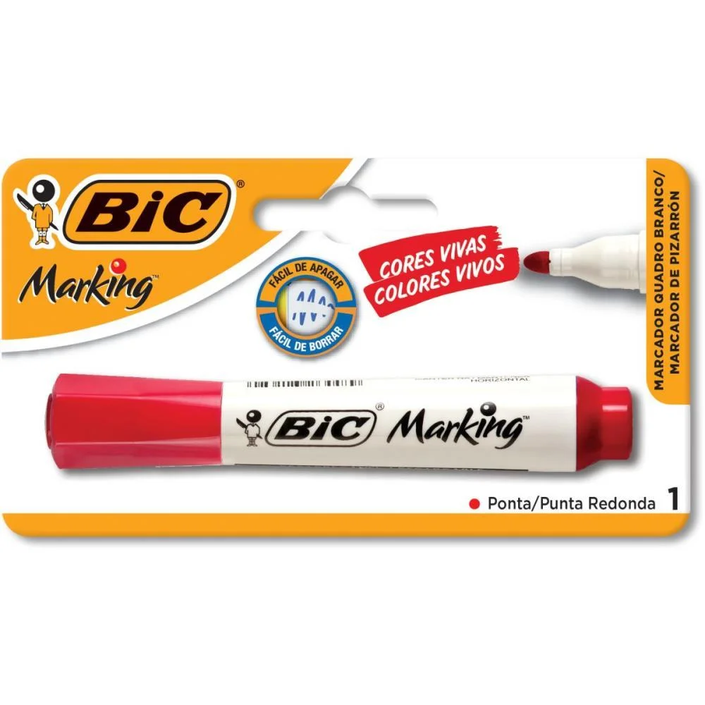 Pincel Quadro Branco Marking Recarregavel Vermelho Bic (Bl.c/01)