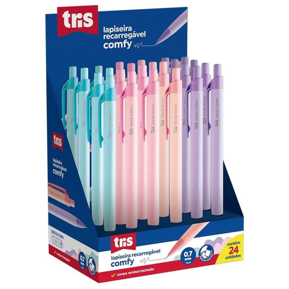 Lapiseira 0.7Mm Tris Comfy 4 Cores Fashion Summit C/ 24 Unidades