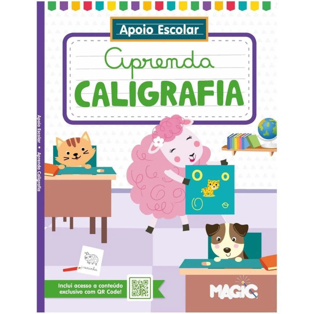 Livro Cartilha Aprenda Caligrafia 96P 27X20Cm Magic Kids
