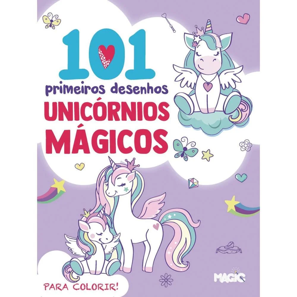 Livro Infantil Colorir 101 Desenhos Unicornios 104Pgs Magic Kids