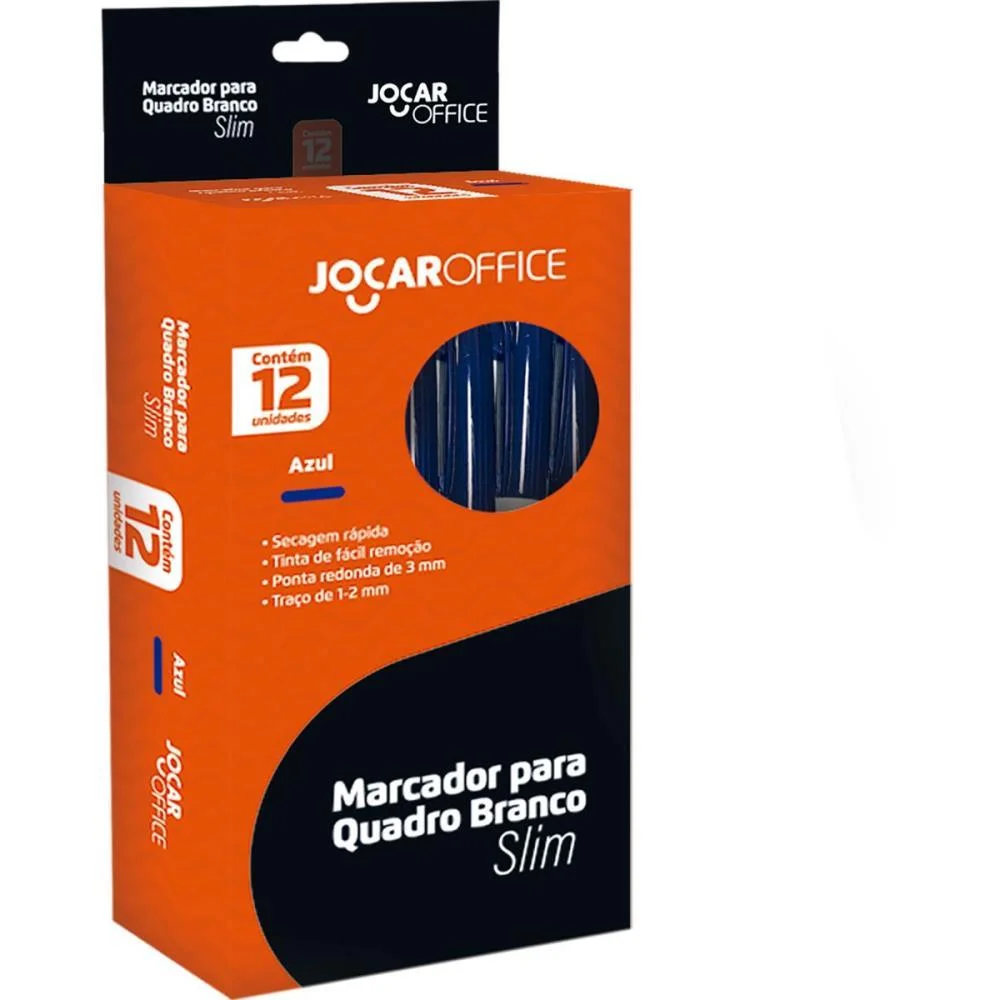 Pincel Quadro Branco Jocar Slim Azul Leonora (Cx.c/12)
