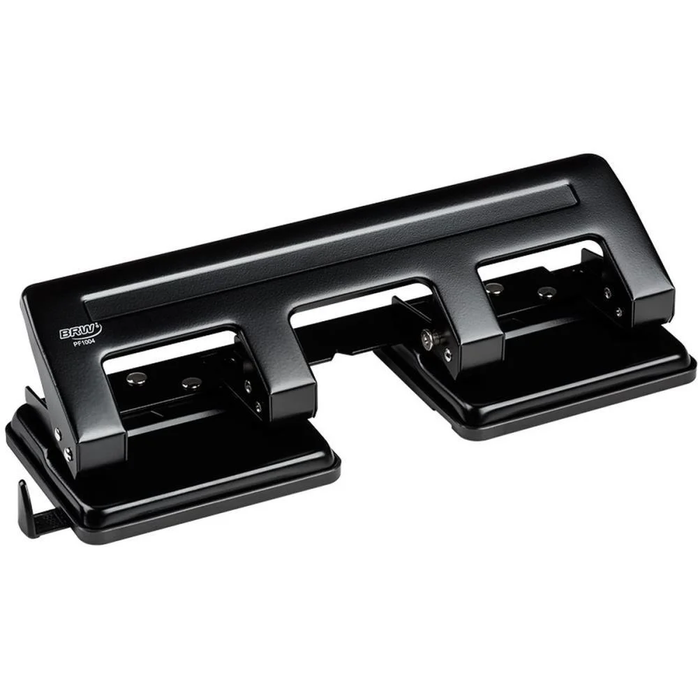 Perfurador De Papel Metal 4 Furos P/20Fls Preto Brw