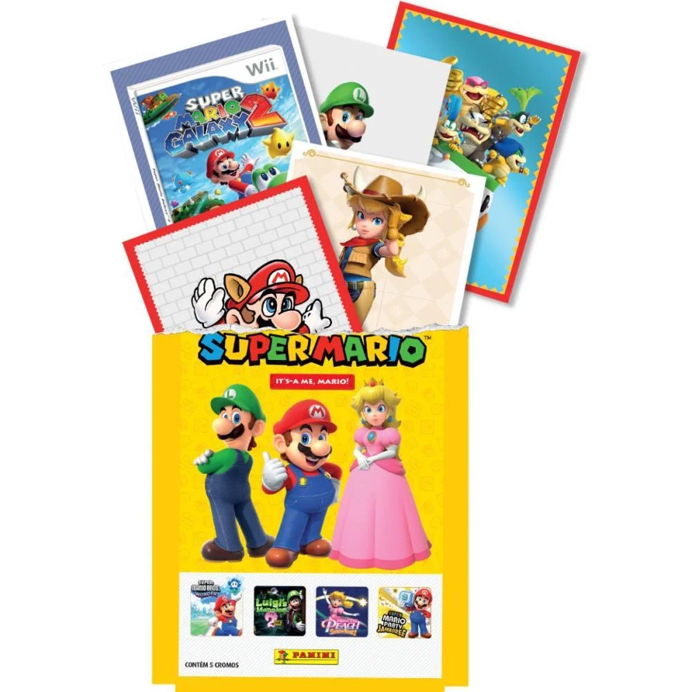 Figurinhas Super Mario Envelope C/5 Panini 20 Unidades