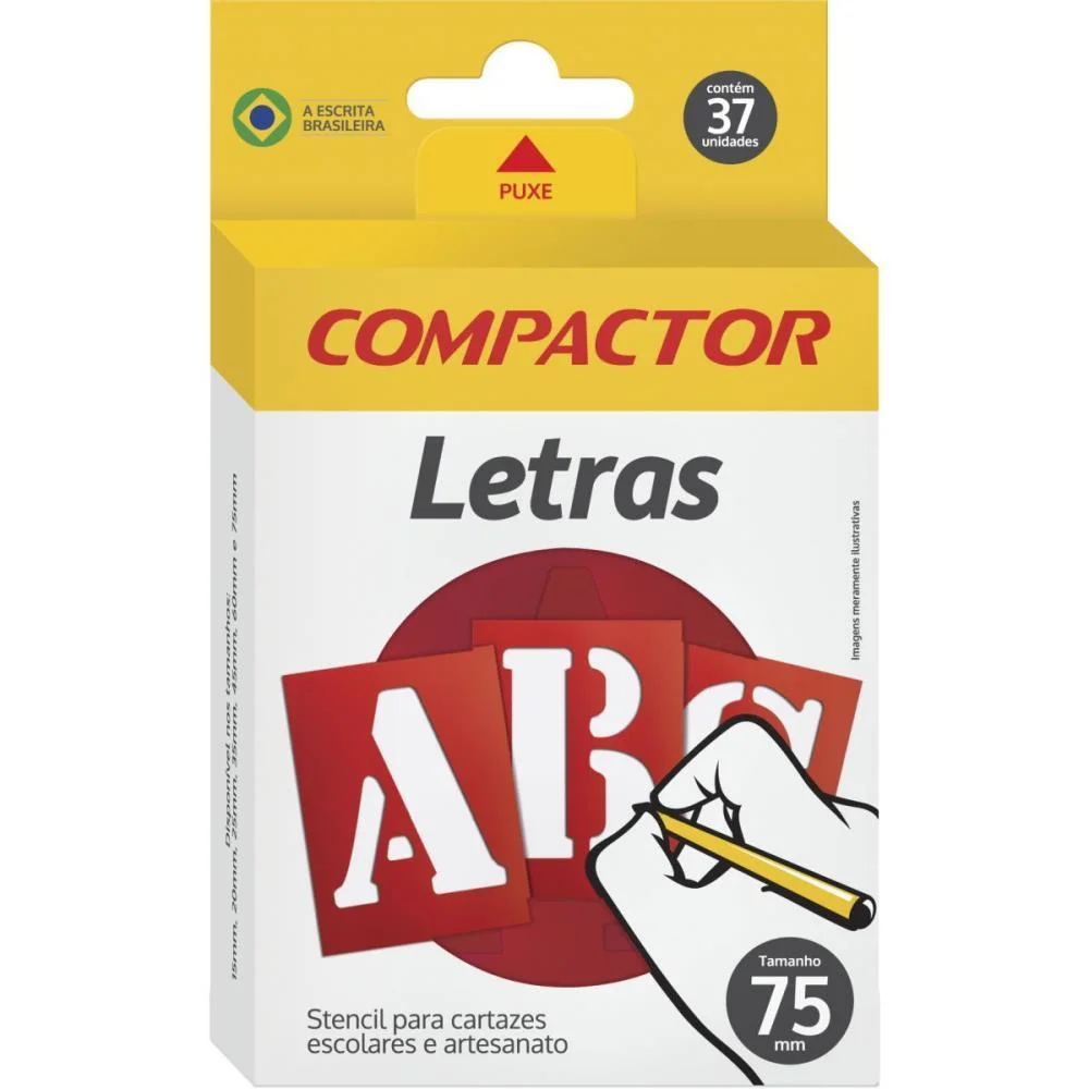 Letra Vazada Letras E Algarismos 75Mm Compactor (Cx.c/05)