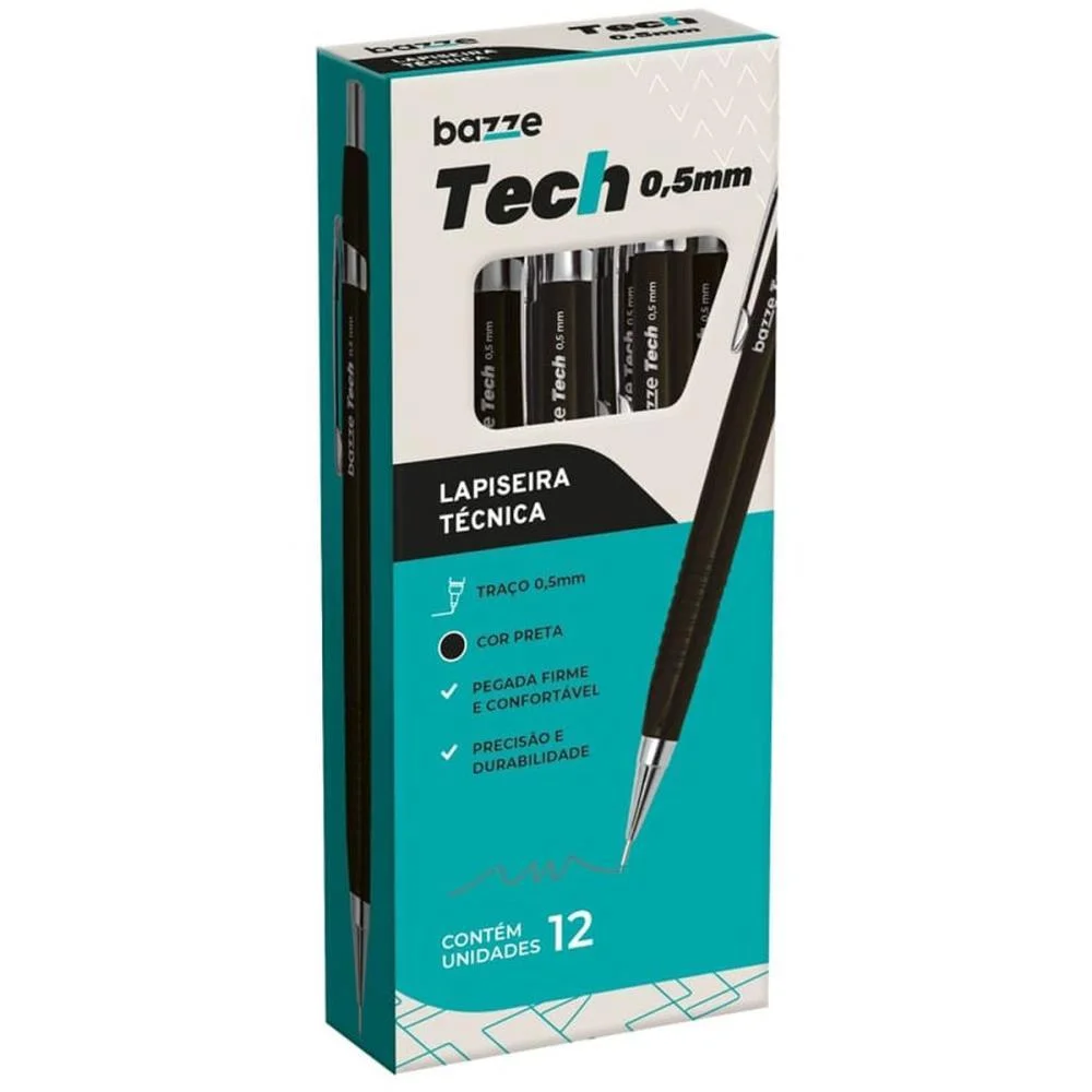 Lapiseira 0.5Mm Bazze Tech Preto Summit (Cx.c/12)