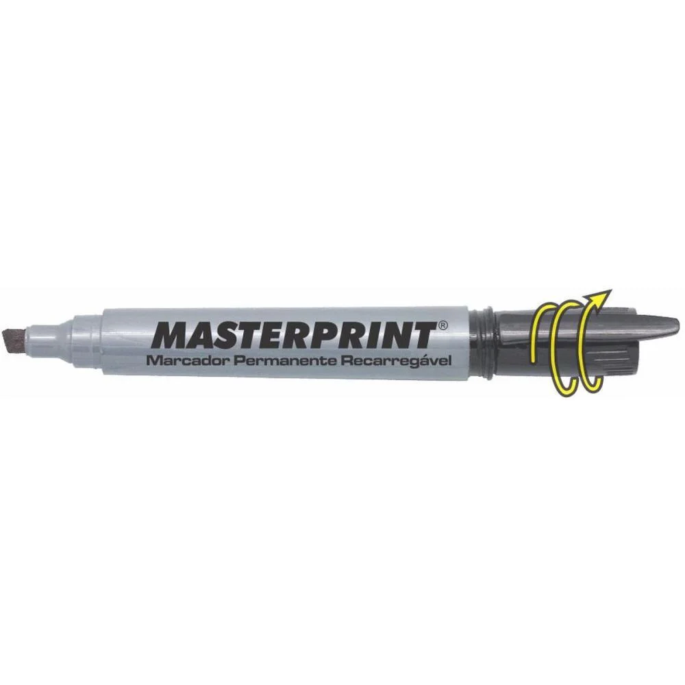 Pincel Marcador Permanente Mp 616 Preto Recarregavel Masterprint (Cx.c/12)
