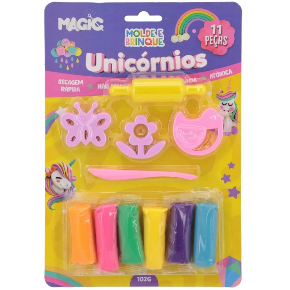 Massa Para Modelar Criativa Unicornio 11Pcs Molde E Brinqu Magic Kids