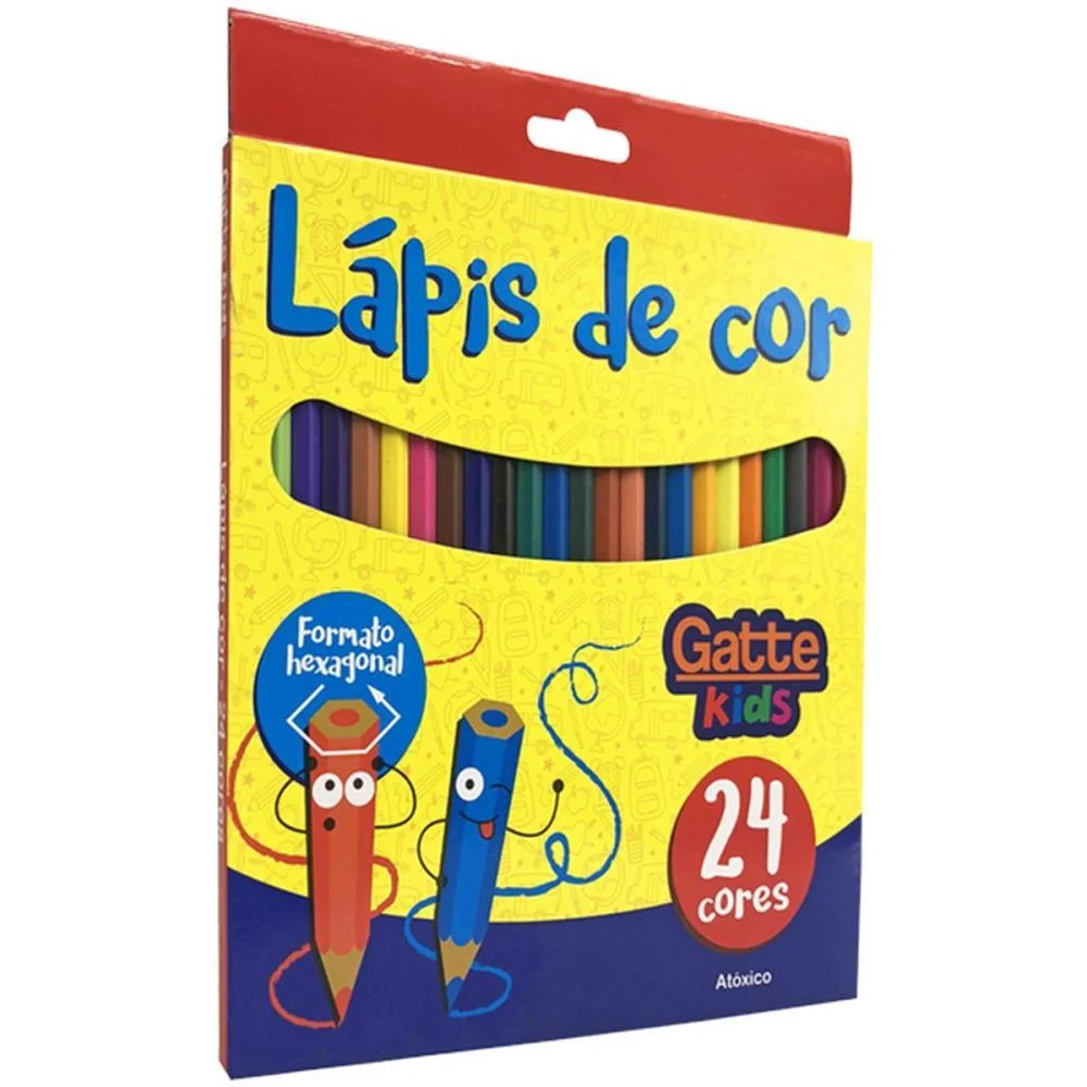 Lapis De Cor Sextavado 24 Cores Make+ (Pct.c/06)