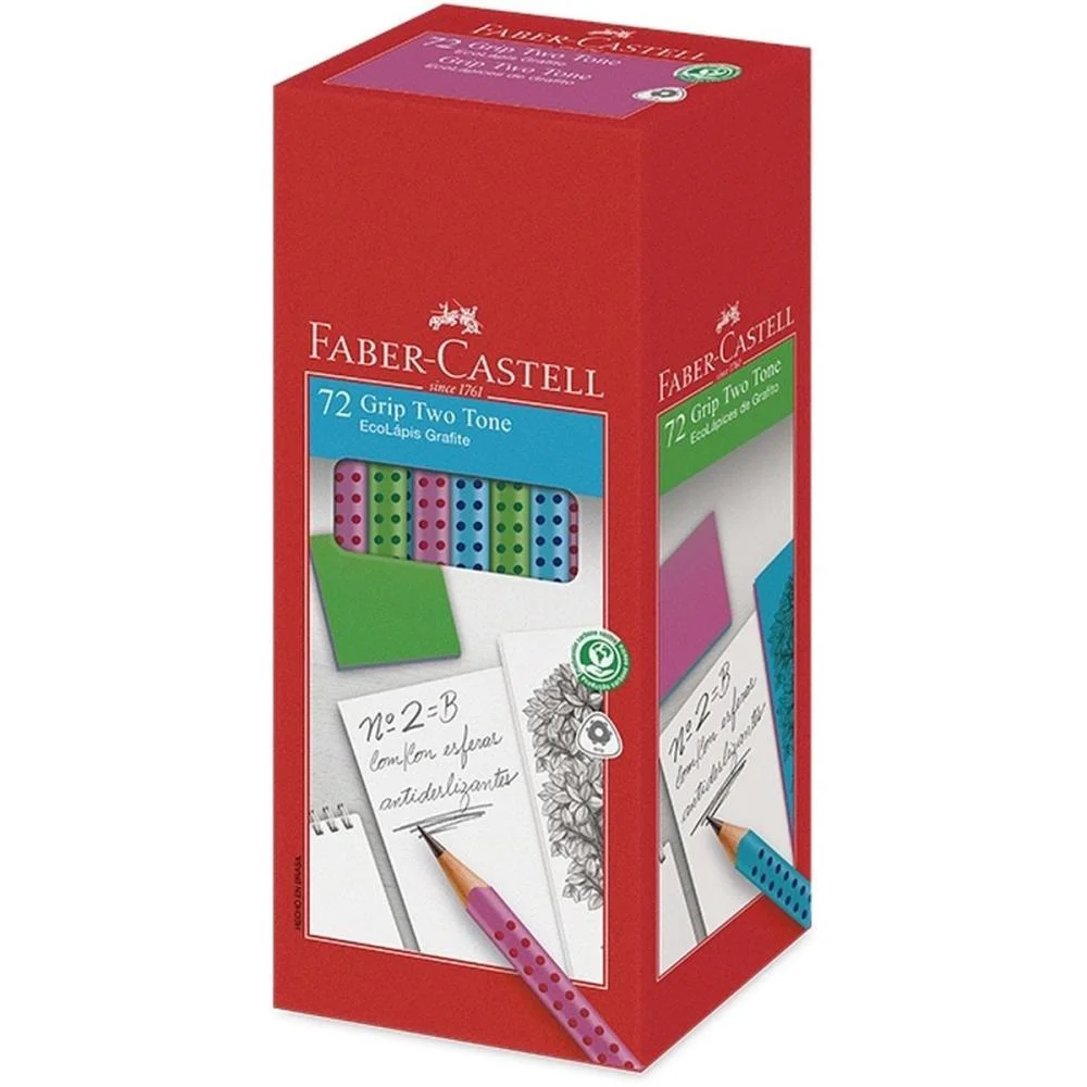 Lapis Preto Triangular Grip 2001 Two Tone (S) Faber-Castell (Cx.c/72)