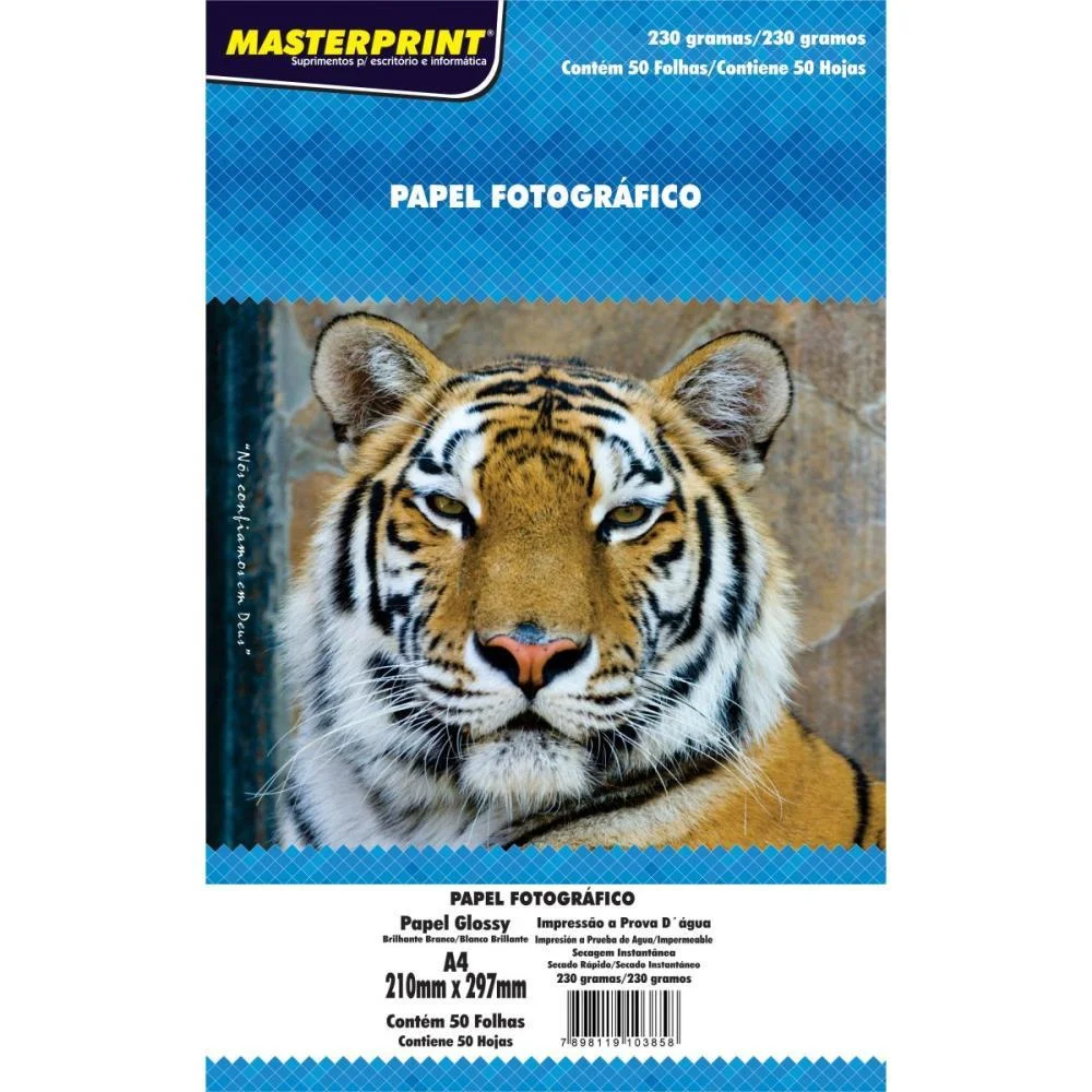 Papel Fotografico Inkjet A4 230G Masterprint (Pct.c/50)