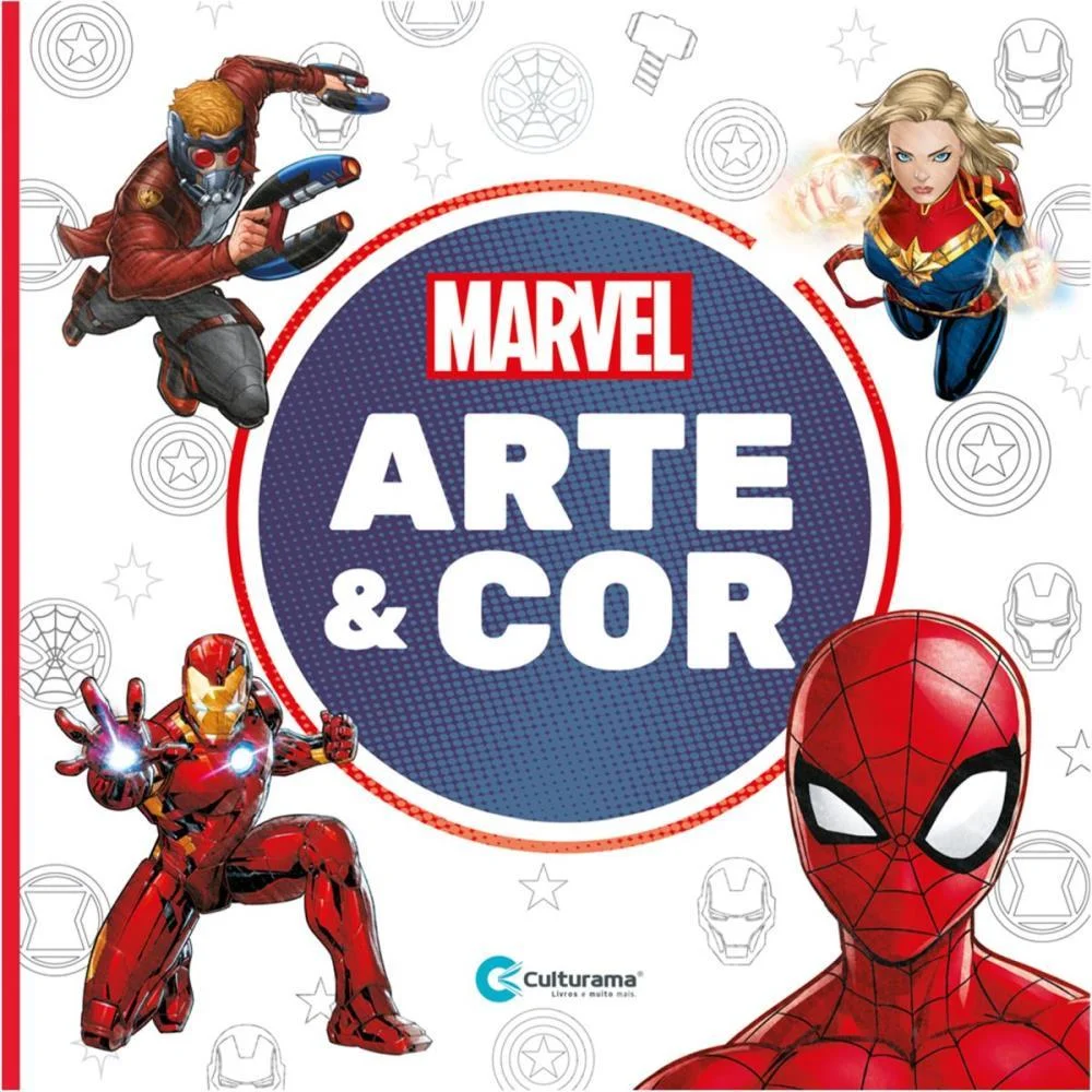 Livro Infantil Colorir Arte E Cor Marvel 27X27 36Pgs Culturama