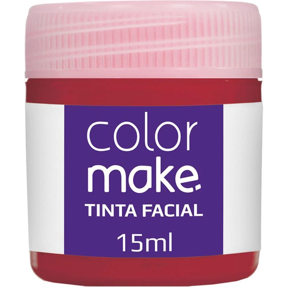 Pintura Facial Liquida 15Ml Vermelha Colormake C/ 12 Unidades