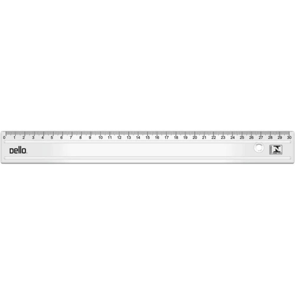 Regua De Poliestireno Cristal 30Cm Dello (Pct.c/10)