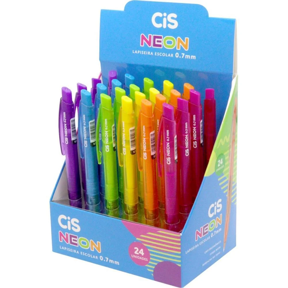 Lapiseira 0.7Mm Cis Neon 6 Cores Sertic C/ 24 Unidades