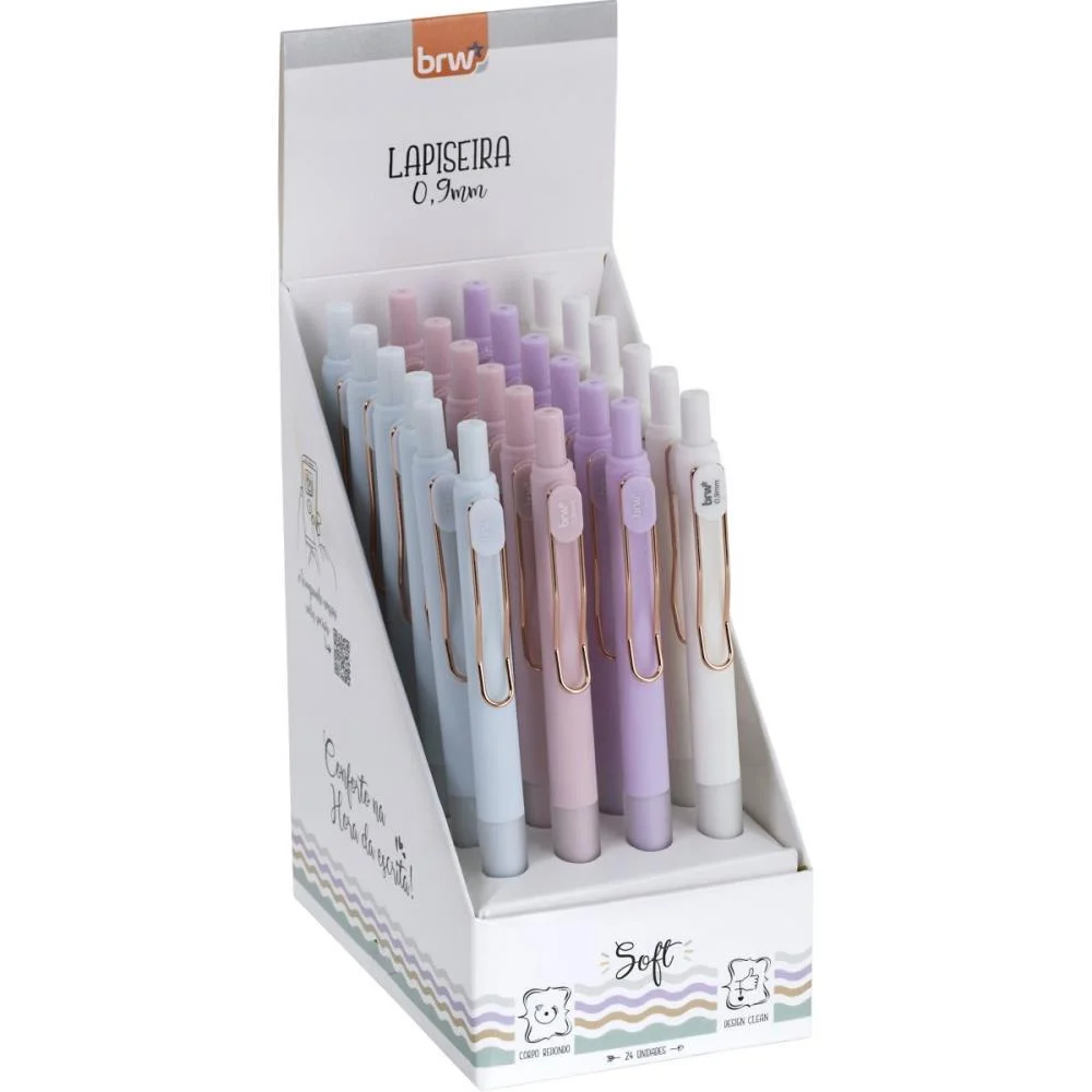 Lapiseira 0.9Mm Plastica Soft 4 Cores Sortidas Brw C/ 24 Unidades
