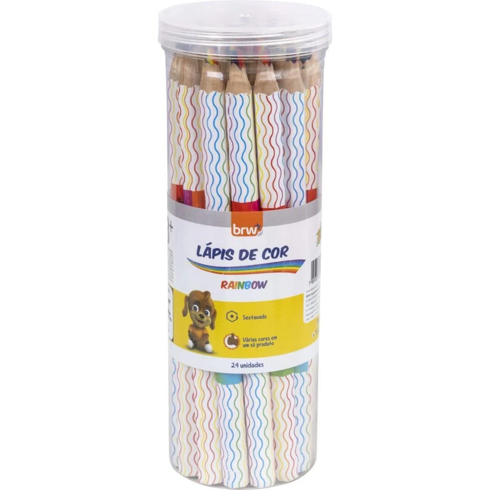 Lapis De Cor Sextavado Rainbow Big Graf. 12Cores Sort Brw (Pote-24)
