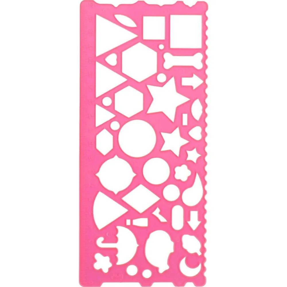 Regua Plastica Geometrica 20Cm 3 Cores Sortid Brw (Cx.c/12)
