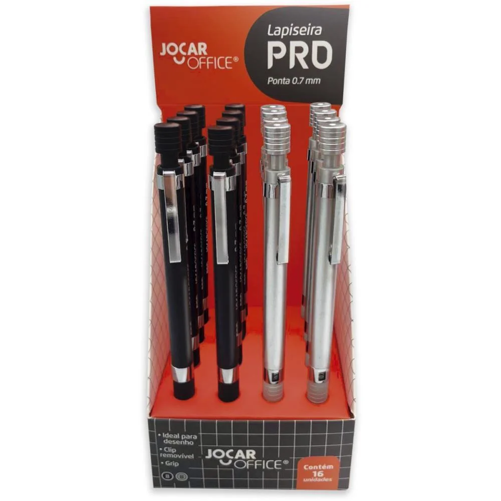Lapiseira 0.7Mm Jocar Pro Metal C/Grafite 2Cor Leonora (Dp.c/16)