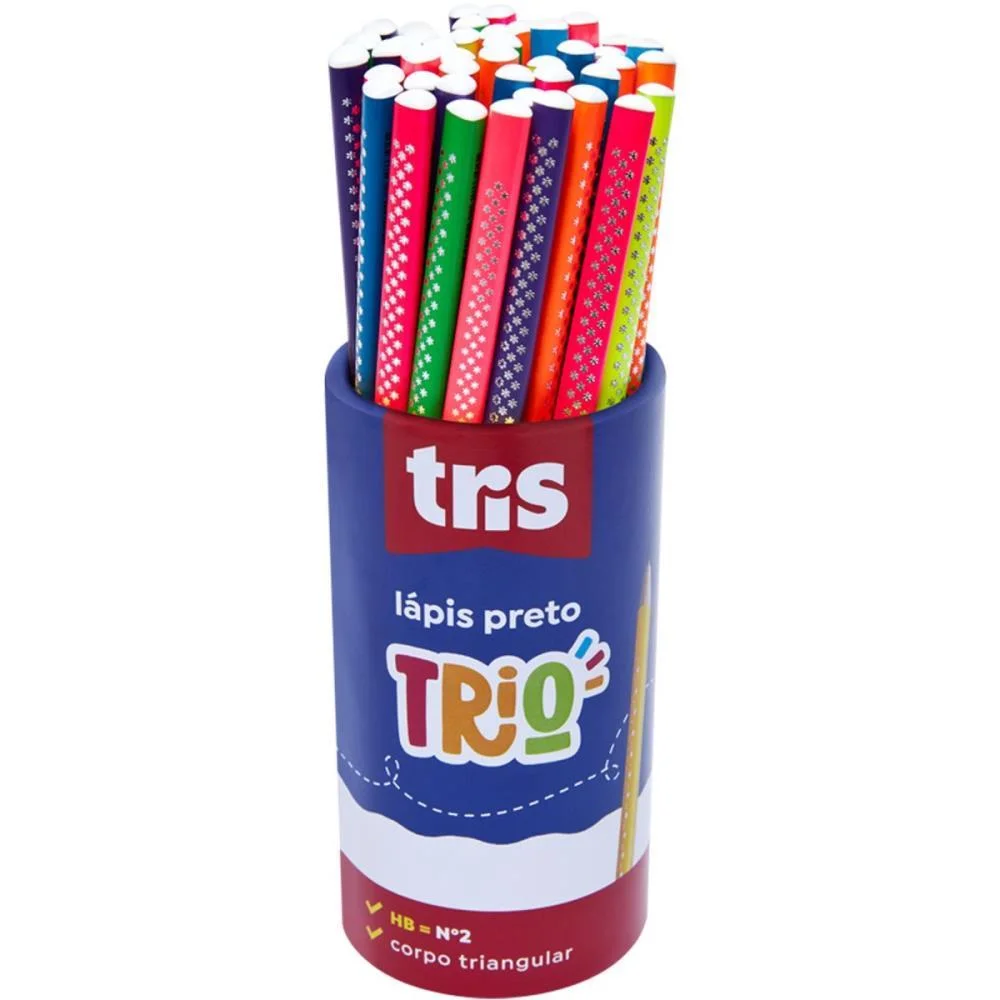 Lapis Preto Triangular Tris Trio Neon Summit (Pote-48)