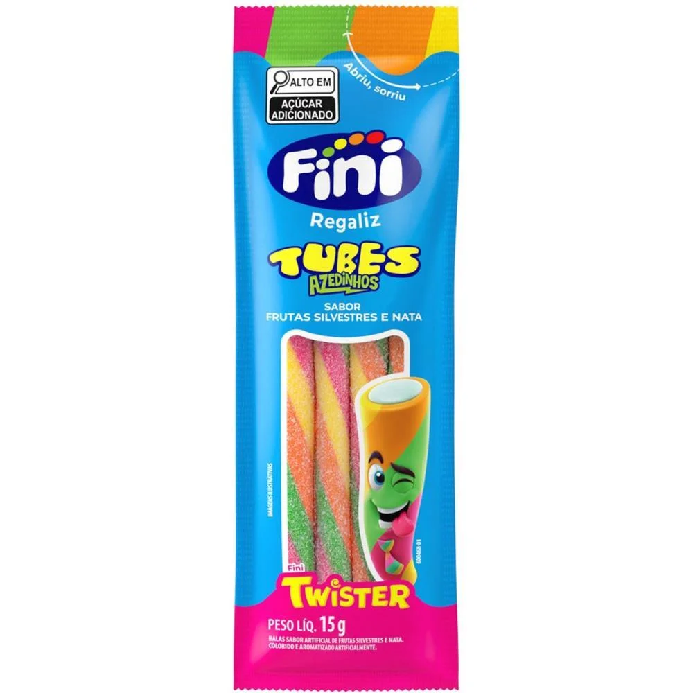 Doce Tubes Twister Azedinho 15G. Fini C/ 12 Unidades