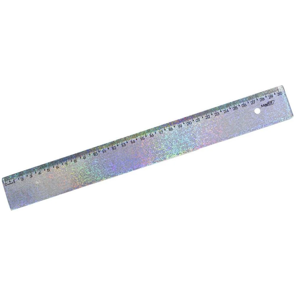 Regua De Poliestireno New Line Holog.glitter 30Cm Maxcril (Pct.c/10)