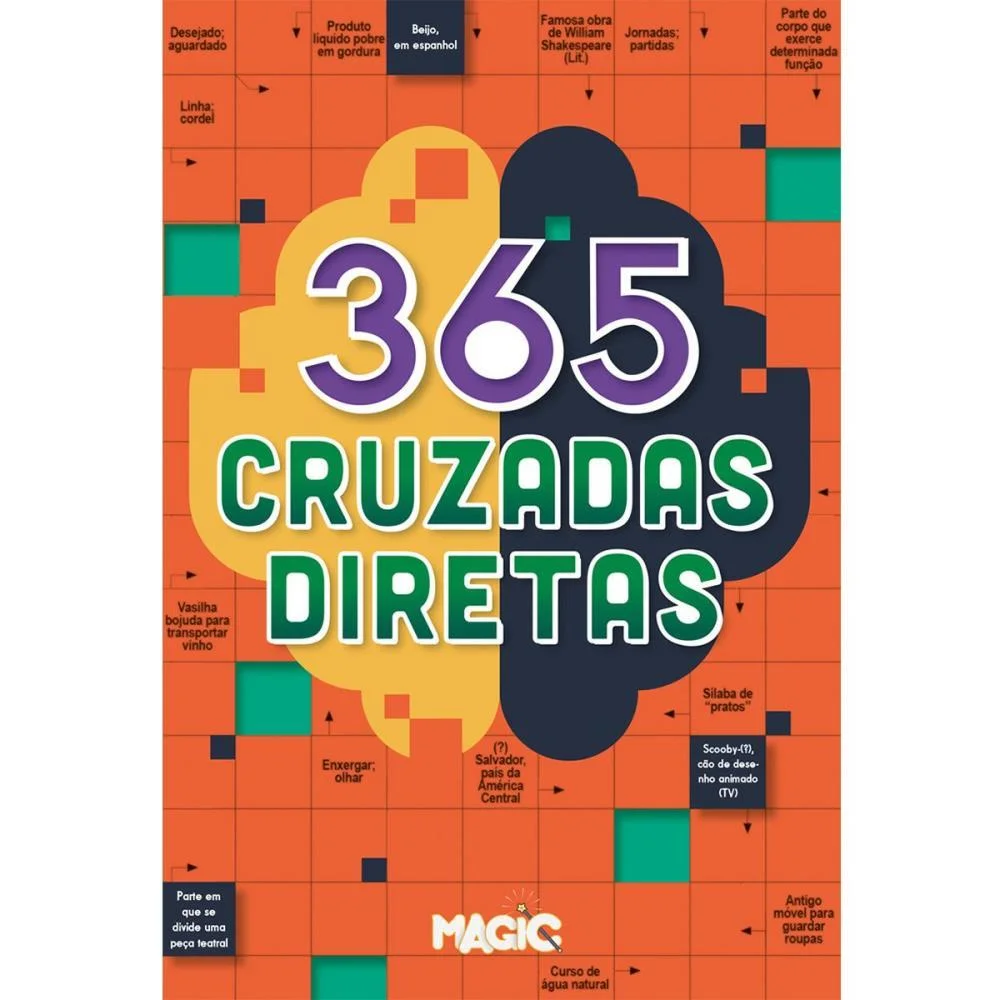 Livro De Atividades 365 Cruzadas Diretas 288Pgs Magic Kids
