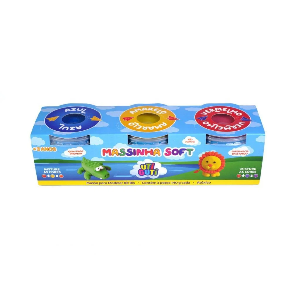 Massa Para Modelar Utiguti Pote 140G Kit C/3Cores Canson (Kit)