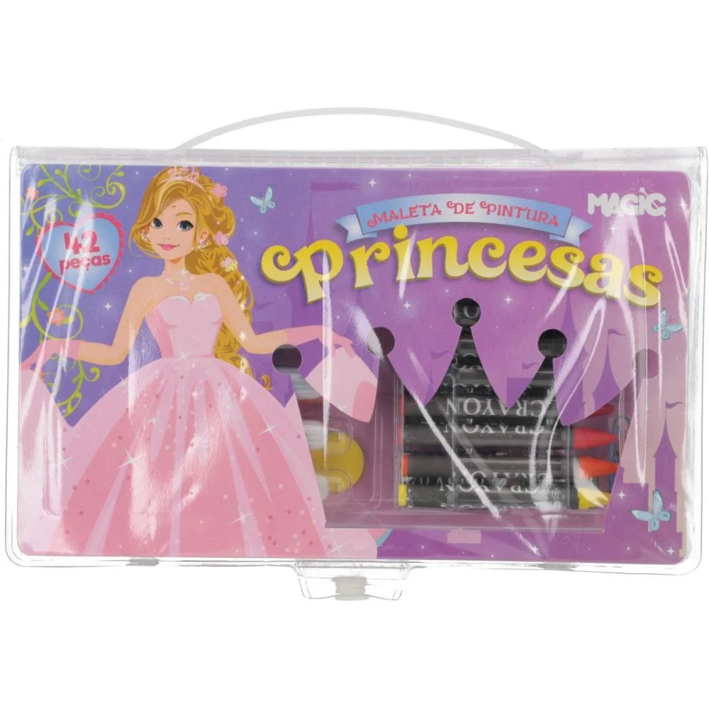 Maleta Para Pintura Princesas 42 Pecas 23,5X14Cm Magic Kids