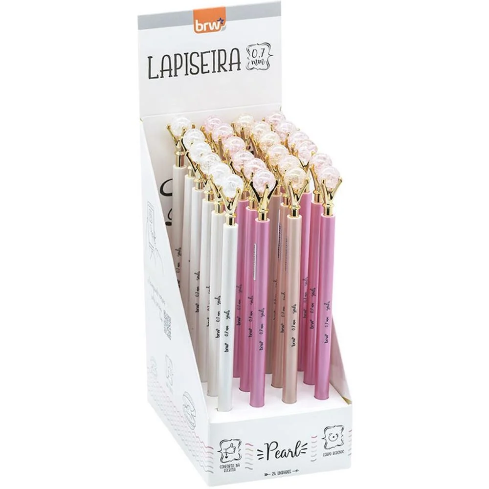 Lapiseira 0.7Mm Plastica Pearl 4 Cores Sort Brw C/ 24 Unidades