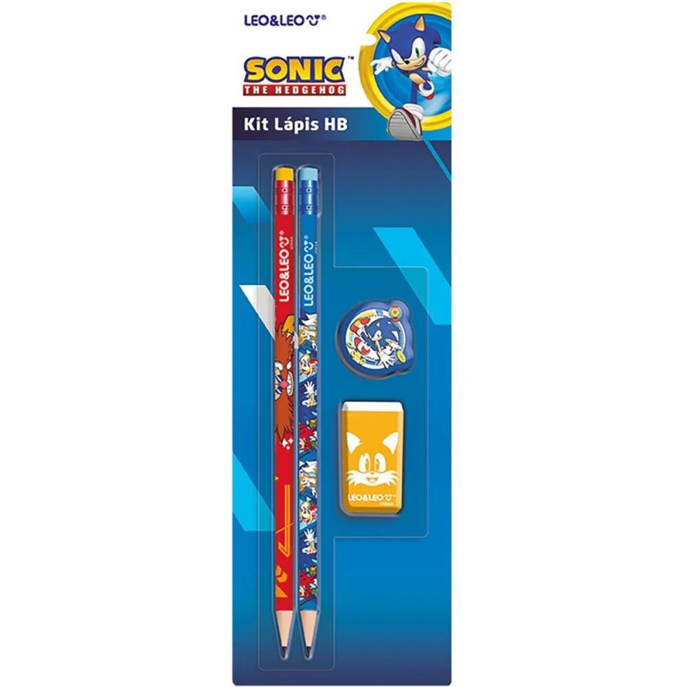 Kit Escolar Sonic Hb C/04 Pecas Leonora (Blister)