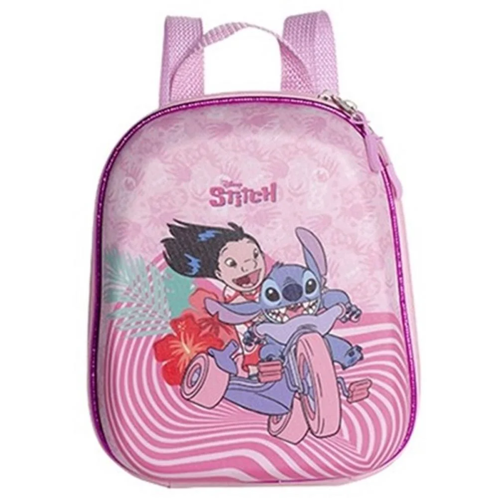 Mochila Infantil Stitch Rosa Pequena Maxtoy
