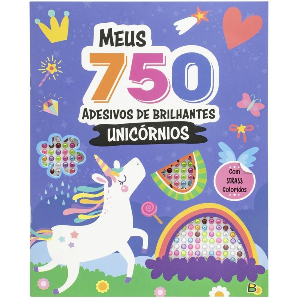 Livro Com Adesivos 750 Ades.strass Unicornio 32Pg Todolivro