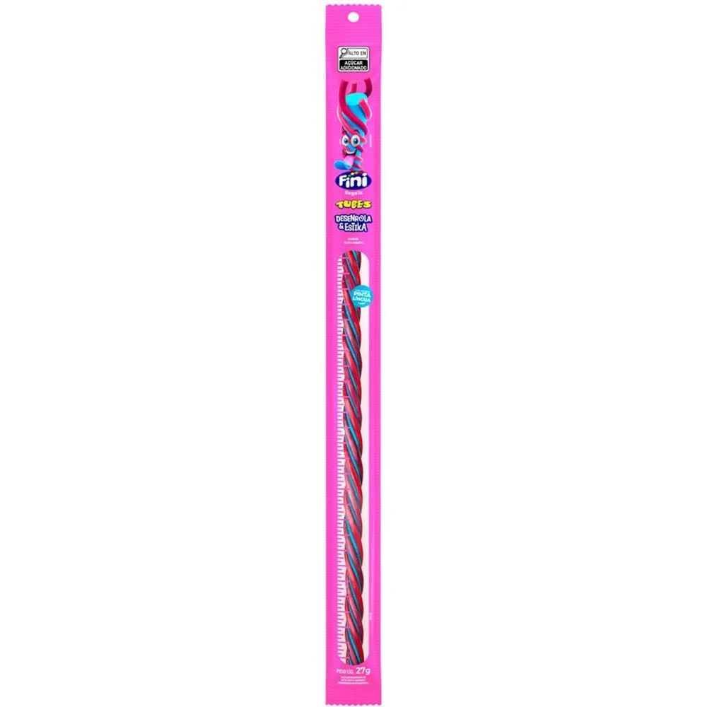 Doce Tubes Tutti Frutti 27G Gigante Fini C/ 24 Unidades