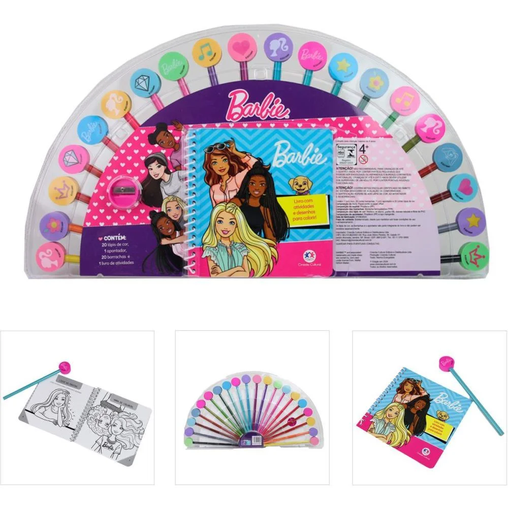 Livro Brinquedo Ilustrado Kit Divertido Barbie Magic Kids