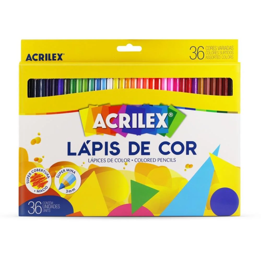 Lapis De Cor Sextavado 36 Cores Acrilex (Pct.c/04)
