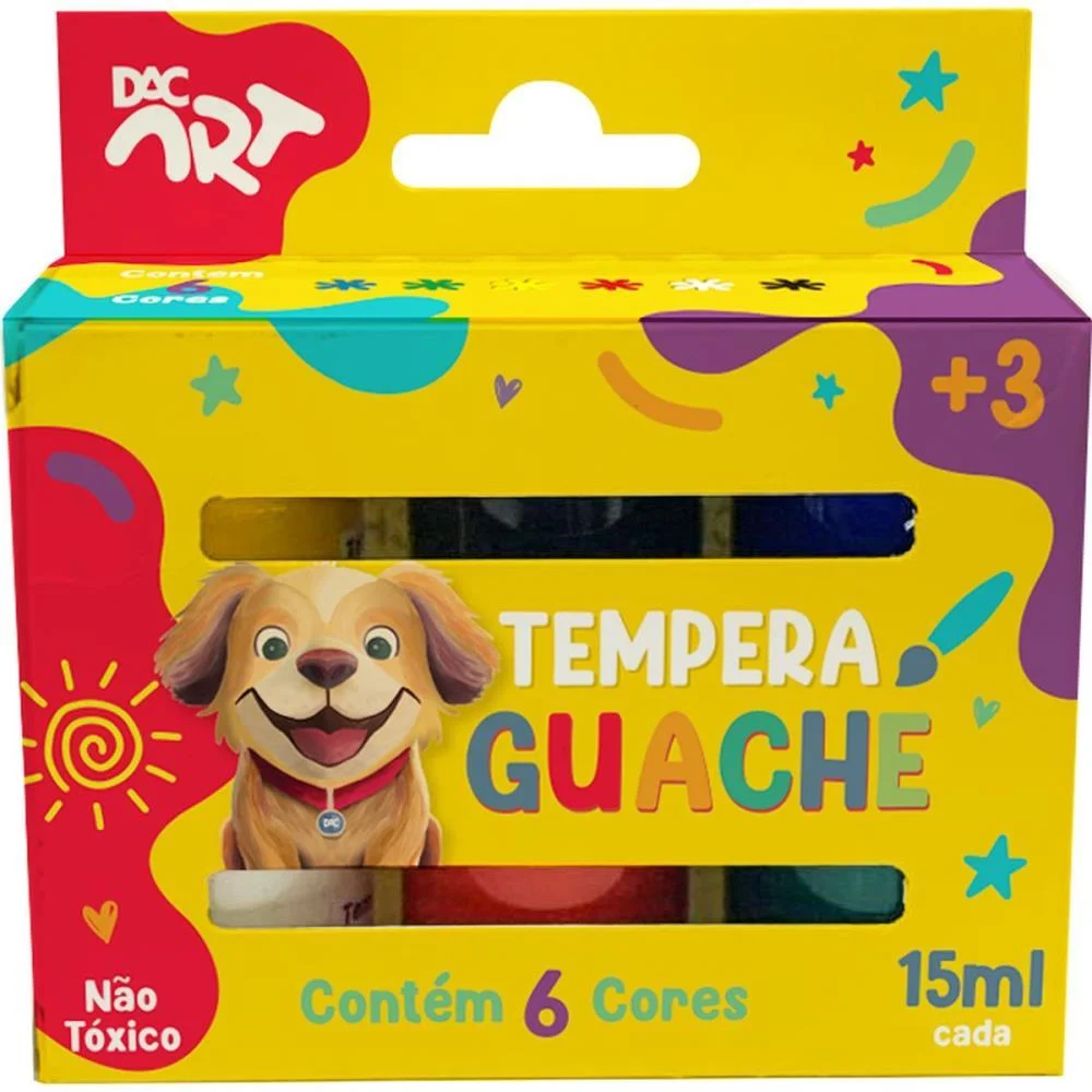 Tinta Guache 015Ml 6 Cores Dac (Pct.c/12)