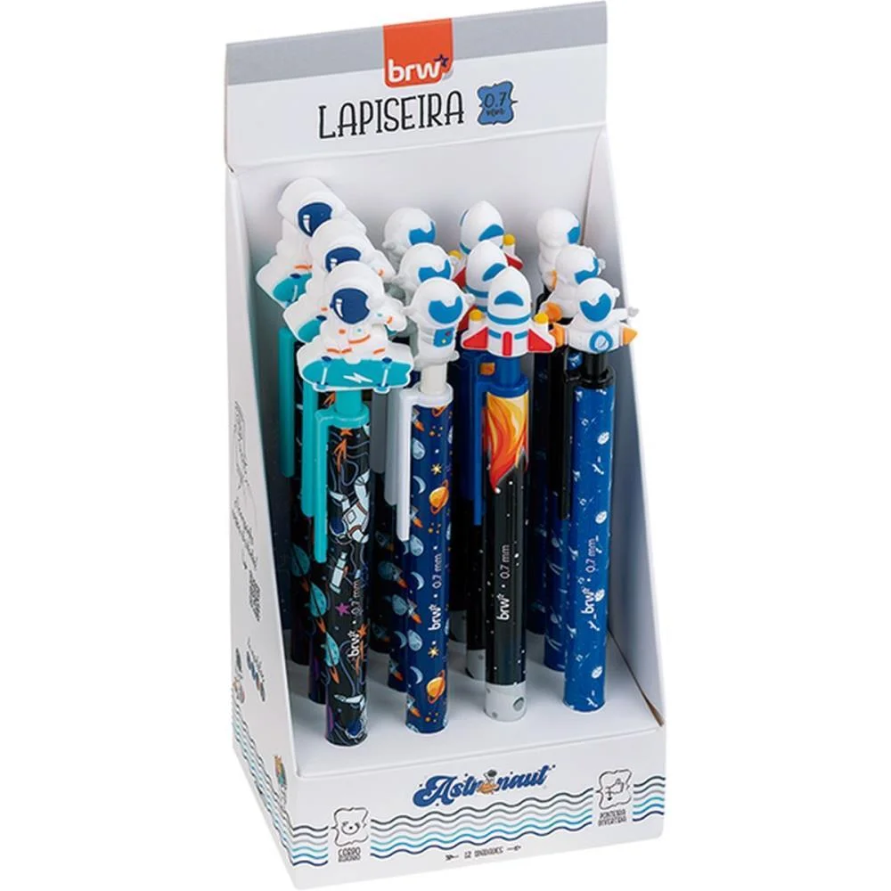 Lapiseira 0.7Mm Divertida Astronaut Plast.4Mo Brw C/ 12 Unidades
