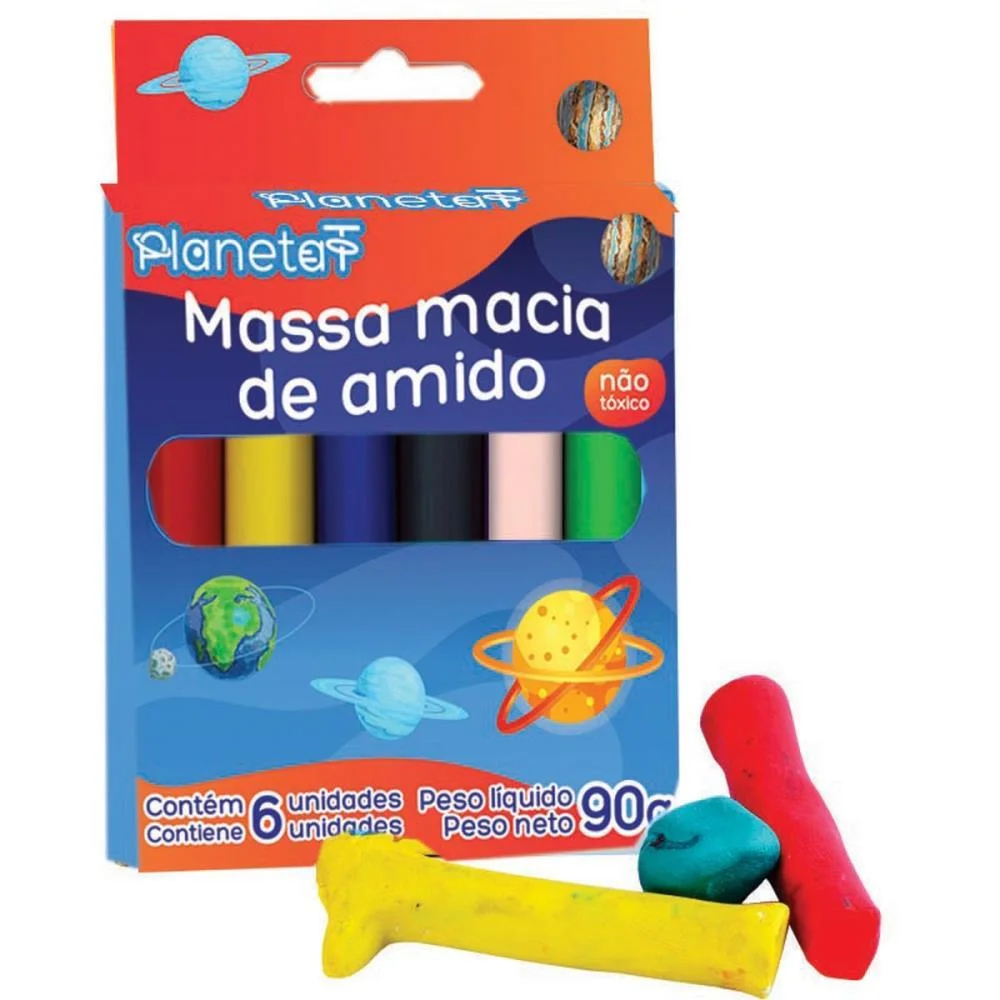 Massa Para Modelar 6 Cores Amido V.m.p. (Pct.c/12)