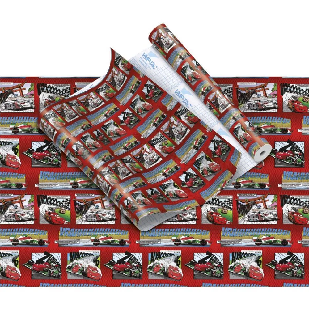 Plastico Adesivo 45Cmx10M Carros V.m.p. (Rolo)