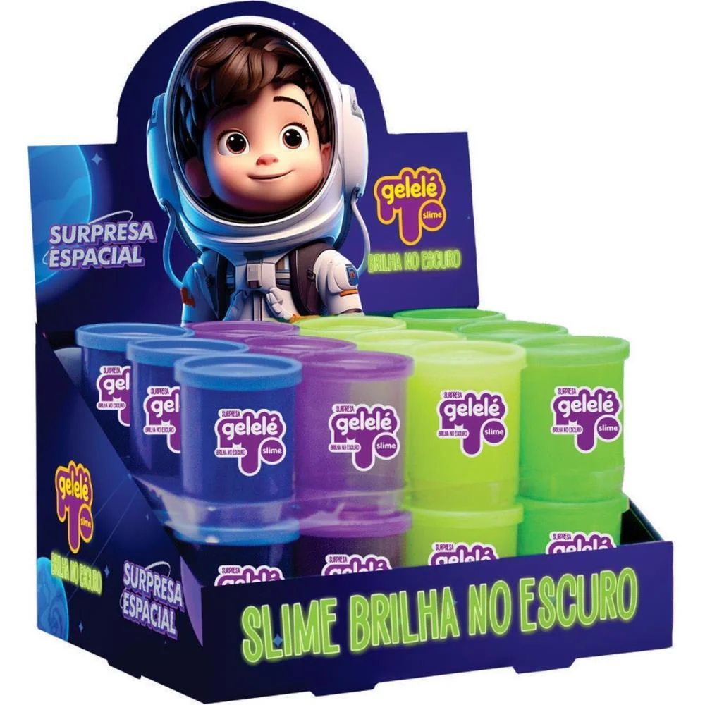 Slime Gelele Brilha No Escuro (S) Doce Brinquedo C/ 24 Unidades